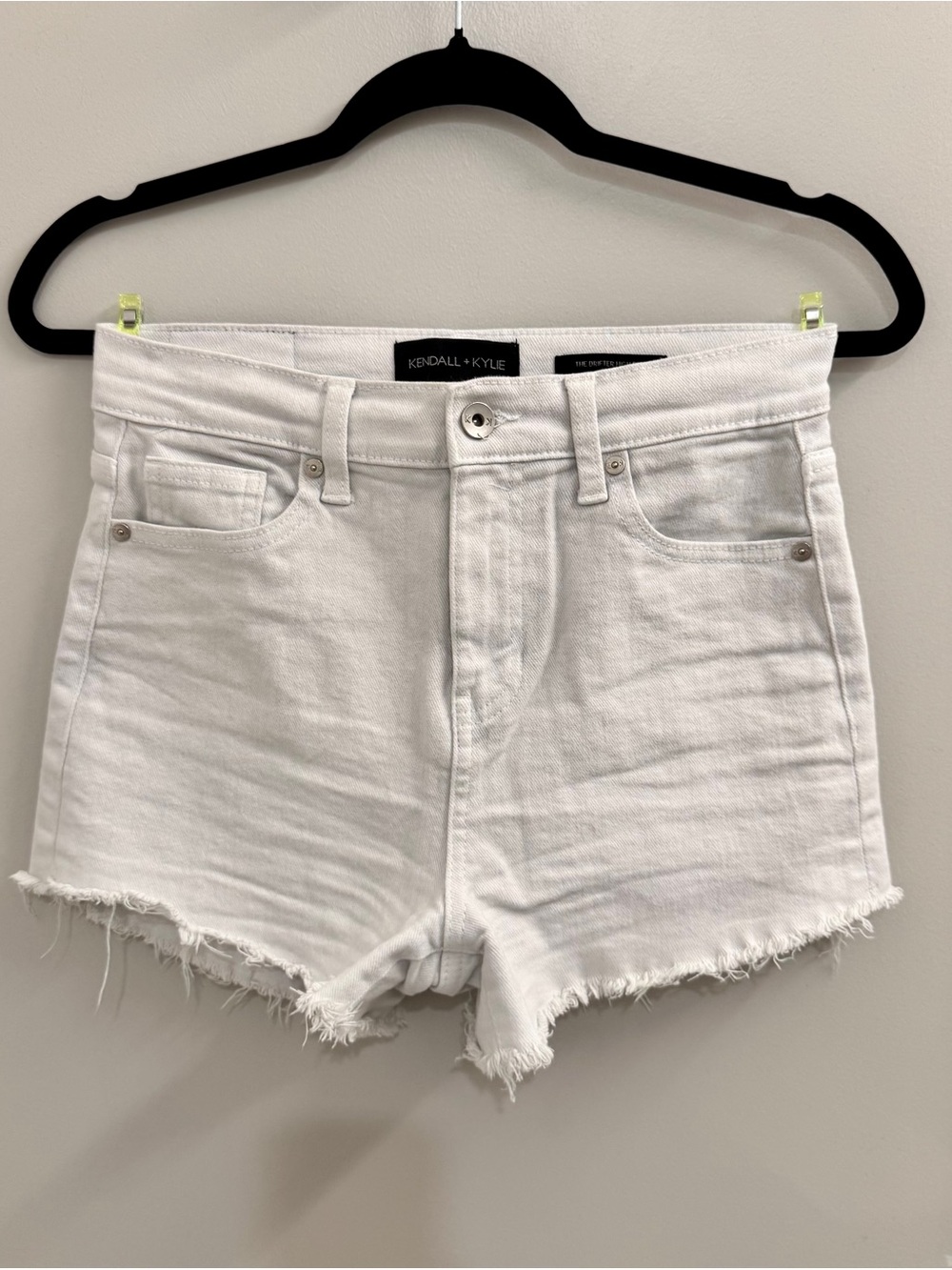 Women's Size 3/26 Kendall & Kylie White High-Rise Cotton Zip Up Shorts